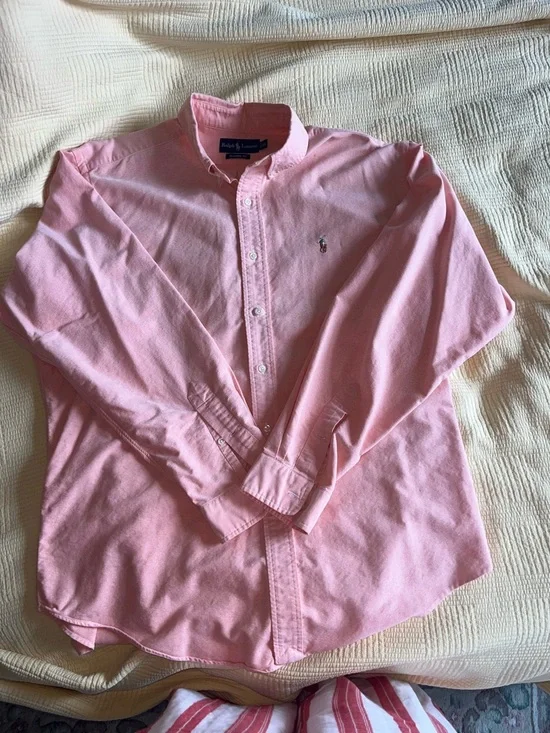 Men’s Ralph Lauren Classic Fit Peach Pink Button-Down Shirt | Size XL - Picture 1 of 7